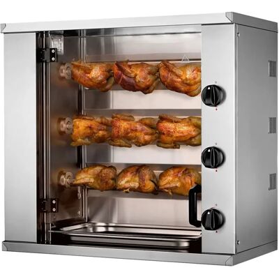 GGM Gastro - Mini-grill op gas - 10,2 kW - met 3 spies voor tot 9 kippen GGM Gastro - Mini-grill op gas - 10,2 kW - met 3 spies voor tot 9 kippen