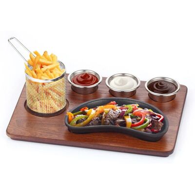 GGM Gastro - Gietijzeren Fajita Set - 6 Stuks - Hittebestendig Kookgerei GGM Gastro - Gietijzeren Fajita Set - 6 Stuks - Hittebestendig Kookgerei