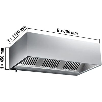 GGM Gastro Afzuigkap - 0,8m, met filter en licht, Zilver GGM Gastro Afzuigkap - 0,8m, met filter en licht, Zilver