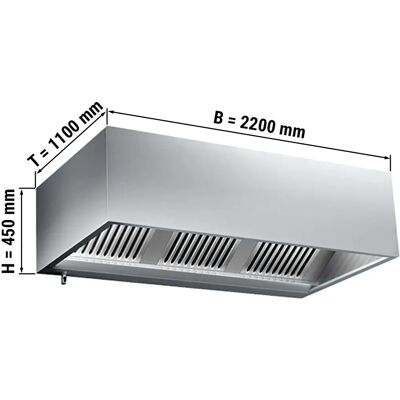 GGM Gastro - Wandafzuigkap 2,2m - filter & licht GGM Gastro - Wandafzuigkap 2,2m - filter & licht