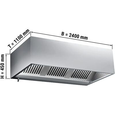 GGM Gastro 2,4 m Wandafzuigkap - Filter & Zilver GGM Gastro 2,4 m Wandafzuigkap - Filter & Zilver
