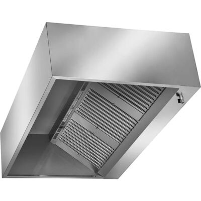 GGM Gastro - Wandmontage kubieke afzuigkap - 4,0m, Zilver GGM Gastro - Wandmontage kubieke afzuigkap - 4,0m, Zilver
