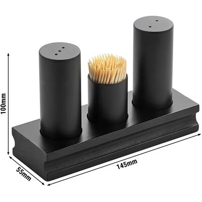 GGM Gastro - Set van 3 cruets - Zout, peper & tandenstokers - Tafelservice GGM Gastro - Set van 3 cruets - Zout, peper & tandenstokers - Tafelservice