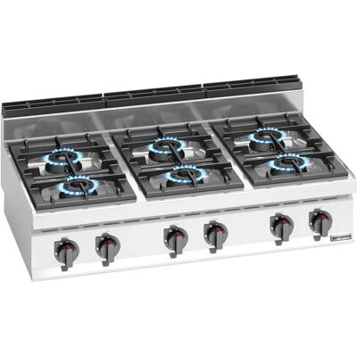 GGM Gastro Gasfornuis - 6 branders - Zilver - 42 kW - Hoogwaardige prestatie GGM Gastro Gasfornuis - 6 branders - Zilver - 42 kW - Hoogwaardige prestatie