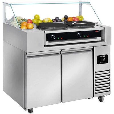 GGM Gastro - Voorbereidingstafel - Zilver - 1210 mm - 2 deuren - voor 9 GN 1/6 containers GGM Gastro - Voorbereidingstafel - Zilver - 1210 mm - 2 deuren - voor 9 GN 1/6 containers