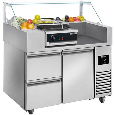 GGM Gastro - Voorbereidingstafel met crêpemaker - 1210 mm - Zilver GGM Gastro - Voorbereidingstafel met crêpemaker - 1210 mm - Zilver