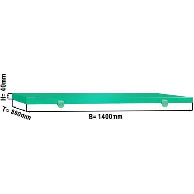 GGM Gastro Snijplank voor slagerij werktafel 1400x800 mm Groen - cutting board GGM Gastro Snijplank voor slagerij werktafel 1400x800 mm Groen - cutting board