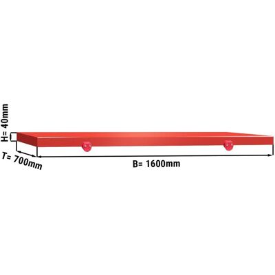 GGM Gastro - Snijplank - 1600x700mm - Rood GGM Gastro - Snijplank - 1600x700mm - Rood