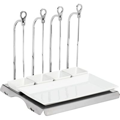 GGM Gastro - Porte-pics - Chroom - 4 stuks - Spieshouders GGM Gastro - Porte-pics - Chroom - 4 stuks - Spieshouders