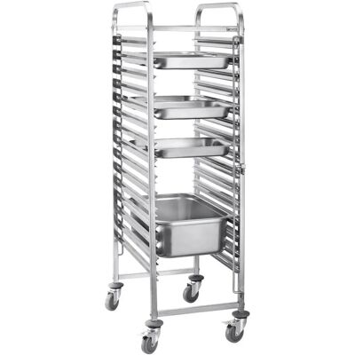 GGM Gastro - TWH1611N - 16x GN 1/1 - Zilver - Dienbladenwagen GGM Gastro - TWH1611N - 16x GN 1/1 - Zilver - Dienbladenwagen
