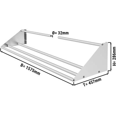 GGM Gastro - 1570mm shelf - Silver - 50 Kg - Wandplank GGM Gastro - 1570mm shelf - Silver - 50 Kg - Wandplank