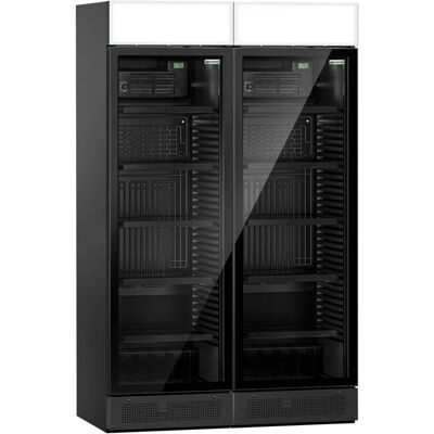 GGM Gastro - 2-delige Koelvak voor Dranken - 690 liter - Frameloos ontwerp - 2 glazen deuren & Reclamedisplay GGM Gastro - 2-delige Koelvak voor Dranken - 690 liter - Frameloos ontwerp - 2 glazen deuren & Reclamedisplay