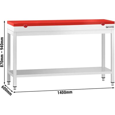 GGM Gastro - PREMIUM - Rood - 1400x600mm - met snijplaat - Tafel GGM Gastro - PREMIUM - Rood - 1400x600mm - met snijplaat - Tafel