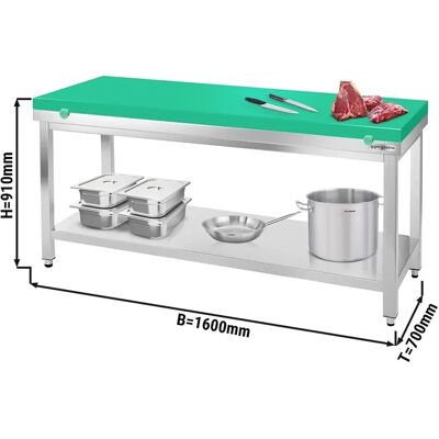 GGM Gastro - Premium RVS werktafel - 1600x700mm - Groen GGM Gastro - Premium RVS werktafel - 1600x700mm - Groen