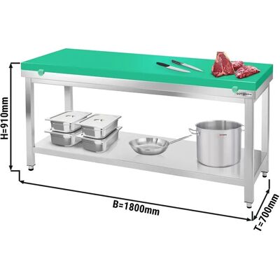 GGM Gastro - RVS werktafel PREMIUM - Groen - 1800x700mm GGM Gastro - RVS werktafel PREMIUM - Groen - 1800x700mm