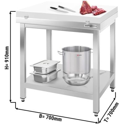 GGM Gastro Premium RVS Werktafel - 700x700mm - Rood GGM Gastro Premium RVS Werktafel - 700x700mm - Rood