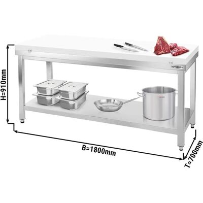 GGM Gastro - Werktafel in roestvrij staal van hoge kwaliteit - Wit GGM Gastro - Werktafel in roestvrij staal van hoge kwaliteit - Wit