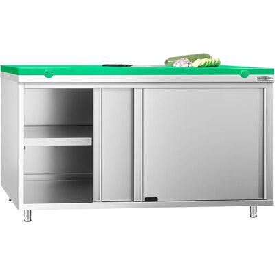 GGM Gastro Werkbankkast - RVS PREMIUM - Groen - Dubbelwandige Deuren - 1600x600mm GGM Gastro Werkbankkast - RVS PREMIUM - Groen - Dubbelwandige Deuren - 1600x600mm