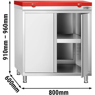 GGM Gastro - PREMIUM Armoire inox - 800x600mm - Rood - Kast GGM Gastro - PREMIUM Armoire inox - 800x600mm - Rood - Kast