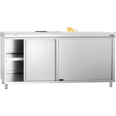 GGM Gastro - Premium roestvrijstalen werkkast - 1800x600mm - Wit GGM Gastro - Premium roestvrijstalen werkkast - 1800x600mm - Wit