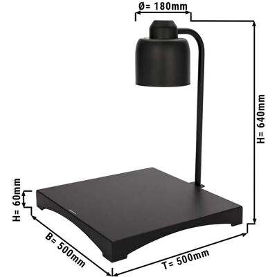 GGM Gastro - BWLEG1S - Zwart - Vierkant - Buffet verwarmingslamp GGM Gastro - BWLEG1S - Zwart - Vierkant - Buffet verwarmingslamp