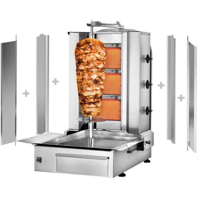 GGM Gastro Gas Gyros/Kebab Grill - 3 Branders - Max. 40kg - CE Gecertificeerd GGM Gastro Gas Gyros/Kebab Grill - 3 Branders - Max. 40kg - CE Gecertificeerd
