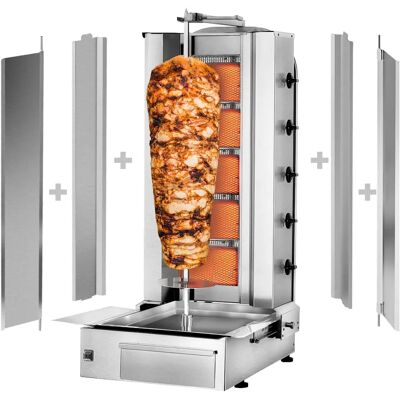 GGM Gastro Gas Gyros Döner Grill - 5 Branders - Max 80kg - Veiligheidskenmerken GGM Gastro Gas Gyros Döner Grill - 5 Branders - Max 80kg - Veiligheidskenmerken