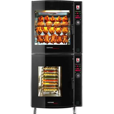 GGM Gastro UBERT Rotisserie Oven & Combi-Tower - Gemaakt in Duitsland - Infrarood, Convektie & Stoomverwarming GGM Gastro UBERT Rotisserie Oven & Combi-Tower - Gemaakt in Duitsland - Infrarood, Convektie & Stoomverwarming