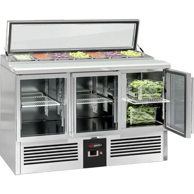 GGM Gastro - Saladette PREMIUM - 1365mm - GN1/3 - Glazen deuren GGM Gastro - Saladette PREMIUM - 1365mm - GN1/3 - Glazen deuren