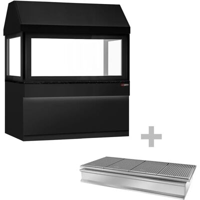 GGM Gastro - Grill 1900mm - Zwart - Werkblad in graniet - Hittebestendig glas - Mat zwart GGM Gastro - Grill 1900mm - Zwart - Werkblad in graniet - Hittebestendig glas - Mat zwart