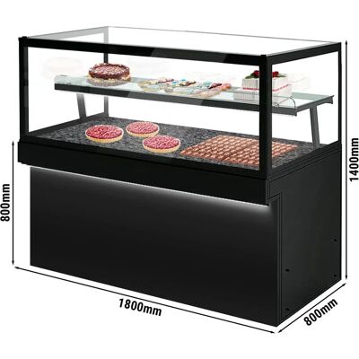GGM Gastro - TORONTO - 1800 mm - zwarte voorzijde - 2 schappen GGM Gastro - TORONTO - 1800 mm - zwarte voorzijde - 2 schappen
