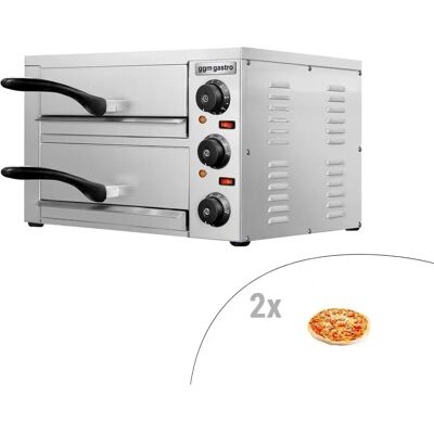GGM Gastro Elektrische mini pizza oven - Geïsoleerd, 2 kamers GGM Gastro Elektrische mini pizza oven - Geïsoleerd, 2 kamers