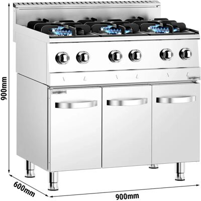 GGM Gastro Gasfornuis - 19,5 kW - 6 branders - Roestvrij staal GGM Gastro Gasfornuis - 19,5 kW - 6 branders - Roestvrij staal