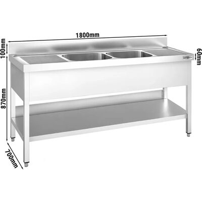 GGM Gastro - PREMIUM - 1800x700x970 mm - Keuken gootsteen GGM Gastro - PREMIUM - 1800x700x970 mm - Keuken gootsteen