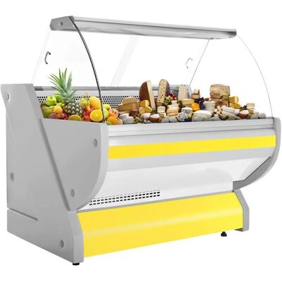 GGM Gastro - Compacte Koelvitrine - 1300mm - LED - Gele Voorzijde GGM Gastro - Compacte Koelvitrine - 1300mm - LED - Gele Voorzijde