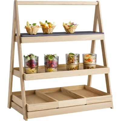 GGM Gastro - VALO - Eikenhout - 3 niveaus - Boekenkast GGM Gastro - VALO - Eikenhout - 3 niveaus - Boekenkast