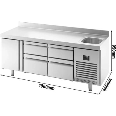 GGM Gastro - Premium PLUS 1960x600 - 1 bin - 4 drawers - Refrigerated table GGM Gastro - Premium PLUS 1960x600 - 1 bin - 4 drawers - Refrigerated table