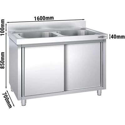 GGM Gastro - Model PREMIUM - Keukenkast en spoelbak - 1600x700 mm GGM Gastro - Model PREMIUM - Keukenkast en spoelbak - 1600x700 mm