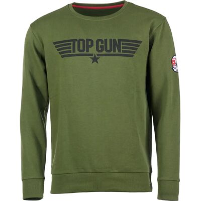 TOP GUN Pullover PP201019 Oliv Logo - Sweatshirt TOP GUN Pullover PP201019 Oliv Logo - Sweatshirt