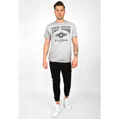 Top Gun TG20212105 Lichtgrijs Katoenen T-Shirt - T-Shirt Top Gun TG20212105 Lichtgrijs Katoenen T-Shirt - T-Shirt