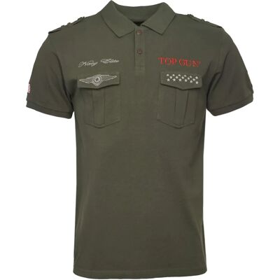 TOP GUN T-Shirt Model TG20213003 - Olijf, Heren, Kortermig TOP GUN T-Shirt Model TG20213003 - Olijf, Heren, Kortermig