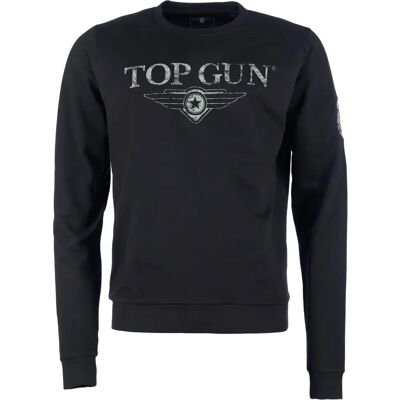 TOP GUN Zwarte Trui - Heren - Maat 48 - Sweatshirt TOP GUN Zwarte Trui - Heren - Maat 48 - Sweatshirt