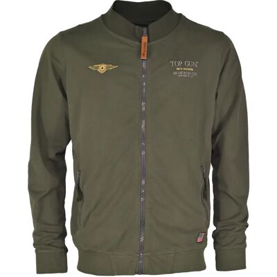 TOP GUN Olijfkleurige katoenen jas - Sweatjacke TOP GUN Olijfkleurige katoenen jas - Sweatjacke
