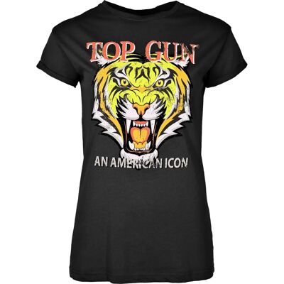 Top Gun TG20214002 - Kurzarm T-Shirt für Mädchen & Damen - Schwarz Top Gun TG20214002 - Kurzarm T-Shirt für Mädchen & Damen - Schwarz