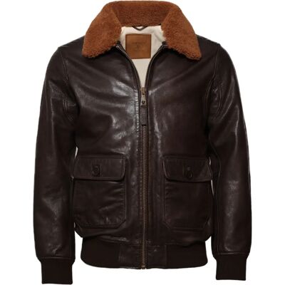 Top Gun Leren Jas - Lamsleer, Pilotenstijl, Maat 52 Top Gun Leren Jas - Lamsleer, Pilotenstijl, Maat 52