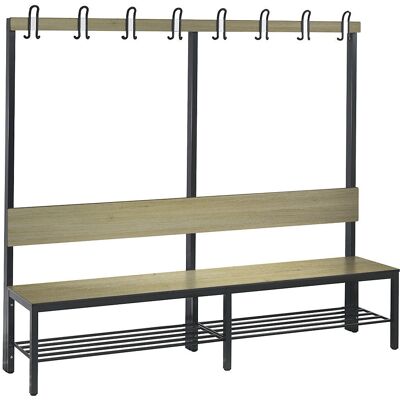 C+P Basic Plus Umkleidebank - Wandmontage, 1960mm, Eichen-Dekor C+P Basic Plus Umkleidebank - Wandmontage, 1960mm, Eichen-Dekor