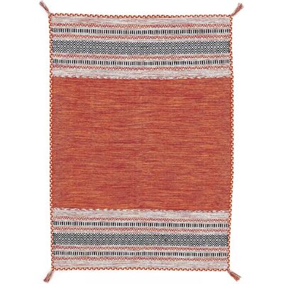 CARPETFINE Kelim Azizi Orange Handgewebter Teppich - Teppich CARPETFINE Kelim Azizi Orange Handgewebter Teppich - Teppich
