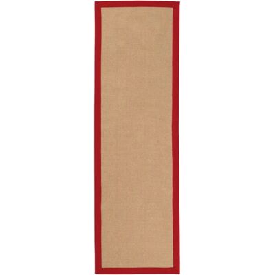 Carpetfine Sisal Teppich - Rot, 70x240cm, Handgewebt, Rutschfest, 5mm - Teppich Carpetfine Sisal Teppich - Rot, 70x240cm, Handgewebt, Rutschfest, 5mm - Teppich