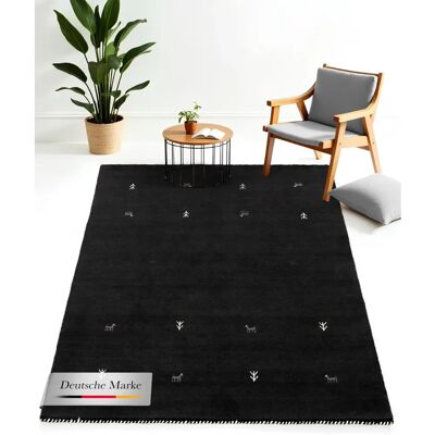 CARPETFINE Gabbeh Uni Schwarzer Teppich - Teppich CARPETFINE Gabbeh Uni Schwarzer Teppich - Teppich
