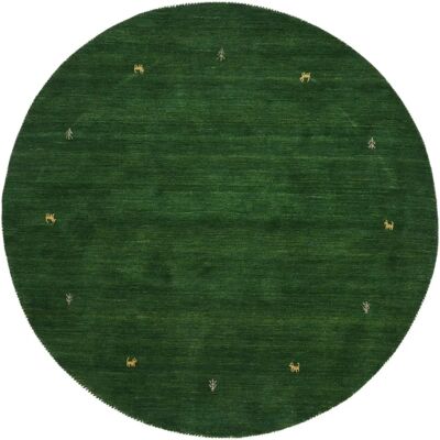 Carpetfine Gabbeh Wollteppich - Rund, Grün, 15mm, 120cm Carpetfine Gabbeh Wollteppich - Rund, Grün, 15mm, 120cm